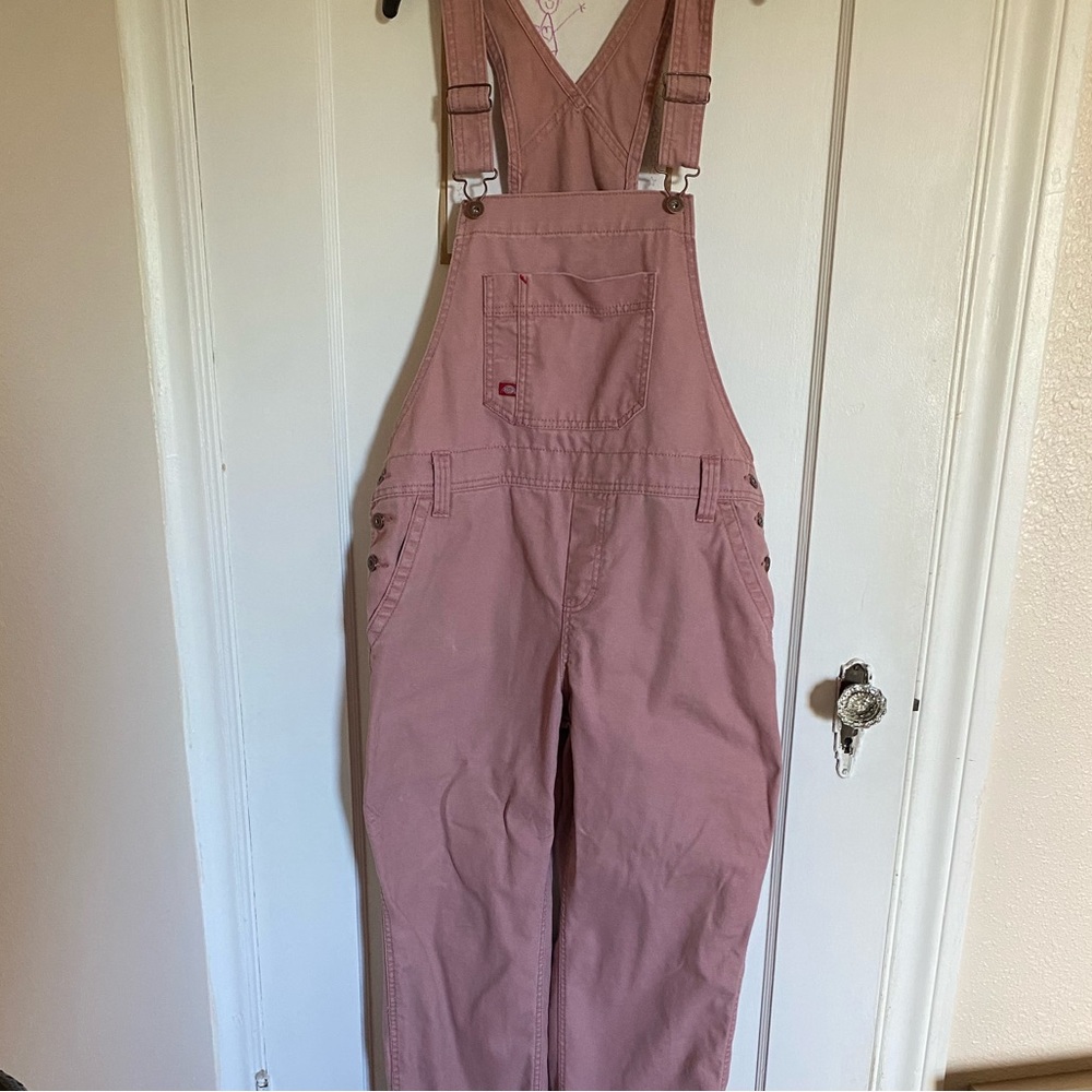 pink relaxed dickies women’s overalls